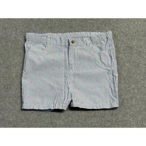 A.T.U.N Shorts Girls 7-8Y Blue Stripe Embroidered Chino Adjustable Waist Cotton